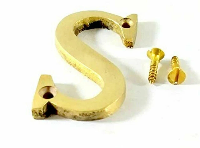 Alphabet 'S' Brass Letter Beatiful Design Door House Address 2" Inch