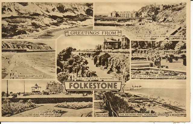 PC30893 Greetings from Folkestone. Multi view. Lansdowne