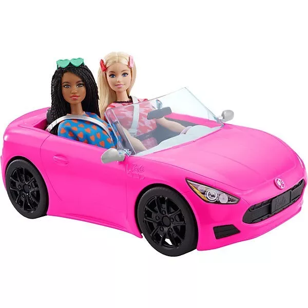 Barbie Auto Cabrio Glam 2-Sitzer Auto in Pink und Schwarz Puppenauto Weihnachten