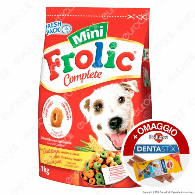 Frolic Mini Cibo Semi Umido per Cani con Carni Bianche, Verdure e Cereali - 1KG•