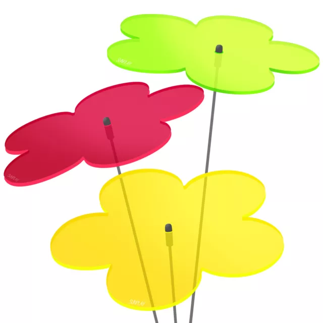 3 Stück SUNPLAY Sonnenfänger Ø20cm Suncatcher Gartenstecker Blumen Farbmix