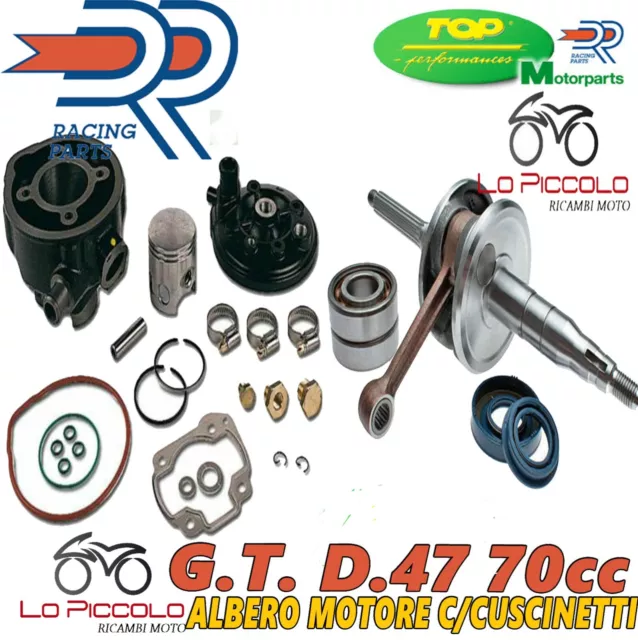 KIT GRUPPO TERMICO DR 70cc + ALBERO MOTORE TOP SCOOTER MINARELLI 50 LIQUIDO H2O