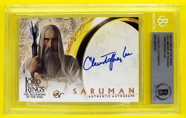 Topps Lord of the Rings Fellowship of the Ring Autograph Christopher Lee Beckett