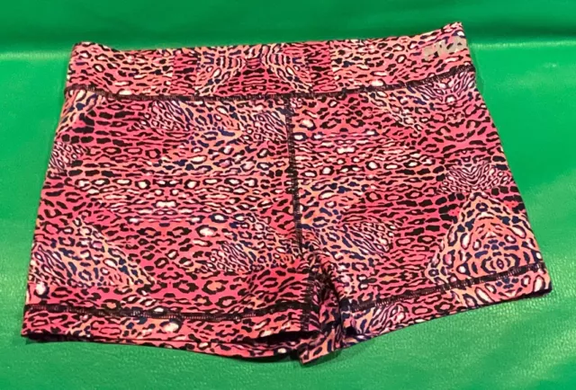 Fila Sport Women’s Size Large Pink Cheetah Leopard Stretch Running Shorts￼