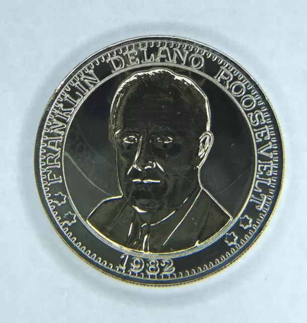 1982 Franklin Delano Roosevelt 100th Anni Double Eagle Commem Gold Gilded Coin