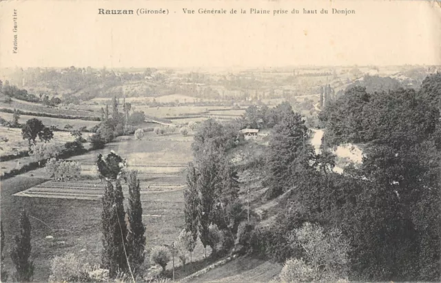 Cpa 33 Rauzan Vue Generale De La Plaine