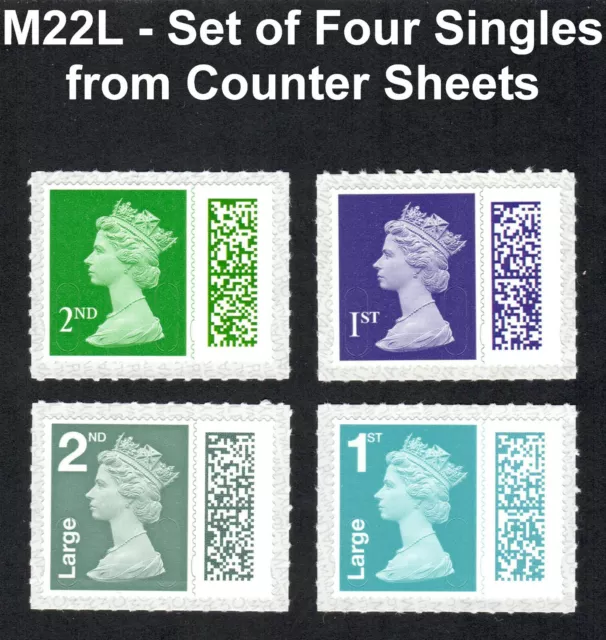 2022 M22L BARCODED 2nd, 1st, 2nd Large, 1st Large NVI MACHIN COUNTER SINGLES 4v