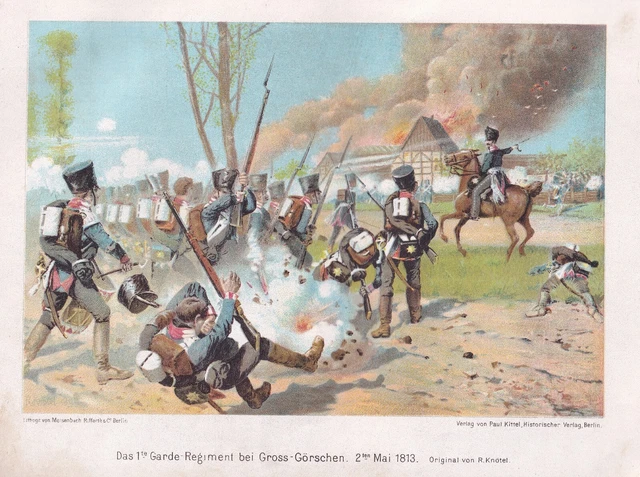 Das 1. Garderegiment bei Groß- Görschen 2. Mai 1813 (Lithografie von 1899)