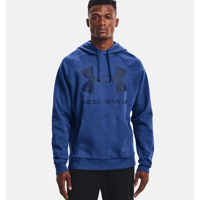 Felpa con cappuccio Under Armour UA Rival pile grande logo blu