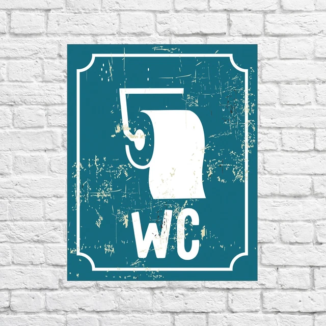 BATHROOM TOILET SIGN WC Restroom sign wc sign restroom door sign metal