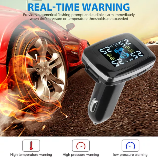 TPMS Car LCD Wireless Tire Pressure Monitoring System With 4 External Sensors