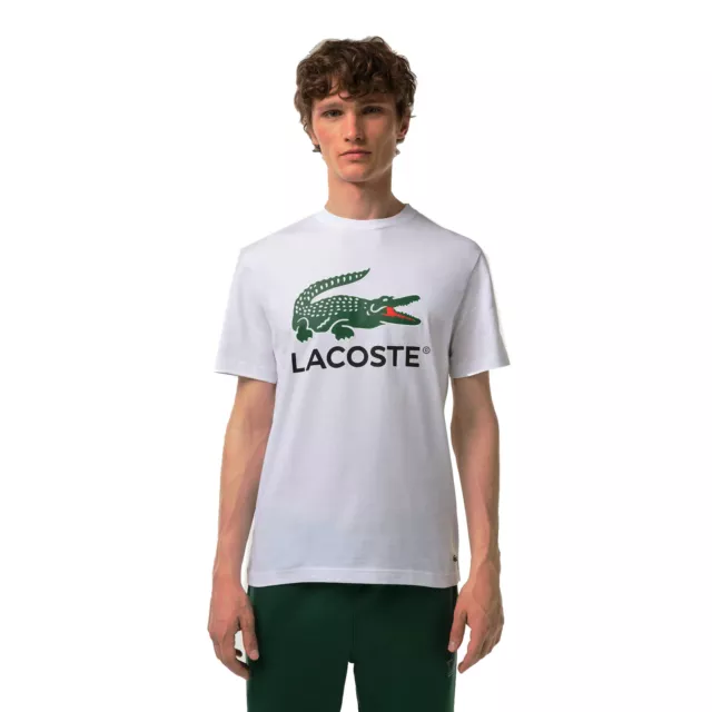 Lacoste Cotton Jersey Signature Print Men's T-shirt White TH1285-001