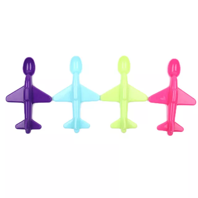 Fashion Baby Training Spoon Airplane Shape Long Handle Children Spoon Tablewa Bk