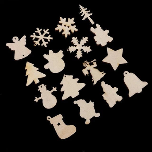 50 stücke Kreative Holz Weihnachten Anhänger Weihnachtsbaum Hängende Dekoration