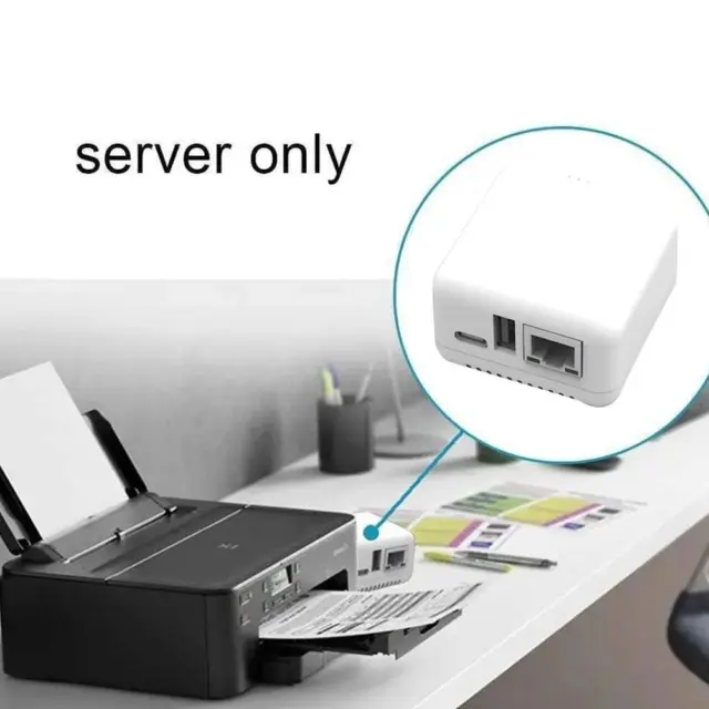 USB Printer Network Adapter For Sharing USB Printer Wirelessly Wi-Fi E N W .AU