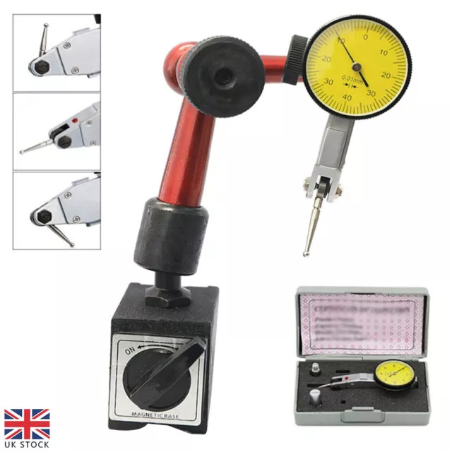 Precision Dial Test Indicator DTI Gauge w/ Flexible Magnetic Base Holder Stand