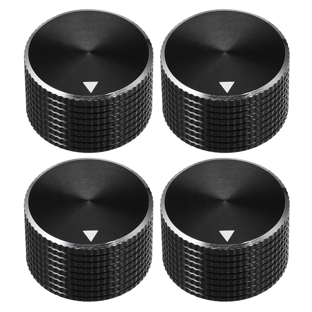 Stereo Knob 25*6*15.5 mm Aluminium Alloy Volume Control Knobs Black 4pcs