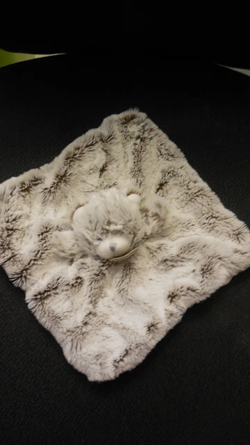 doudou plat ours Les Flocons marron chiné blanc BABY NAT - état NEUF -