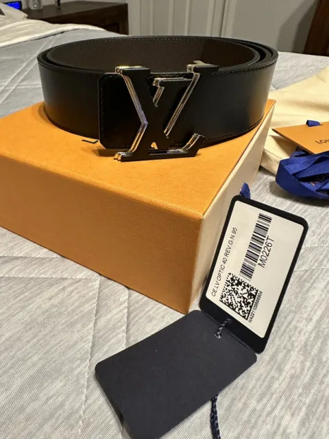 Louis Vuitton Damier Print 40mm Reversible Belt 95/38 M9154 Black Brown  BC1125