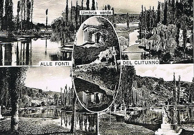 "Umbria Verde" ALLE FONTI DEL CLITUNNO - FG  viaggiata nel 1955
