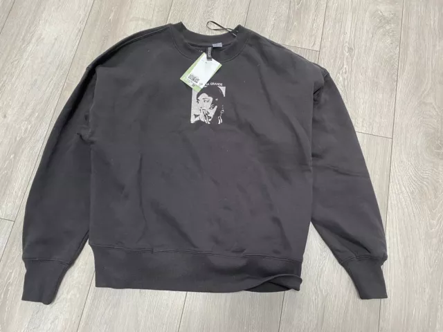 H & M Uk Ariana Grande sweatshirt Oversized black top XS