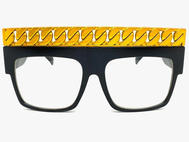 Empty Rapper Eyes OVERSIZED RETRO HIP Hop Rapper Pimp Clear Lens EYE GLASSES Large Big ...