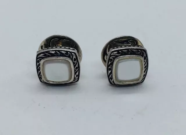 Scott Kay Pair Authentic Sterling Silver & Mother Of Pearl Cufflinks