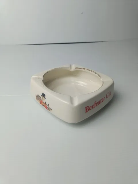 Vintage BEEFEATER GIN CERAMIC ASHTRAY - Beige
