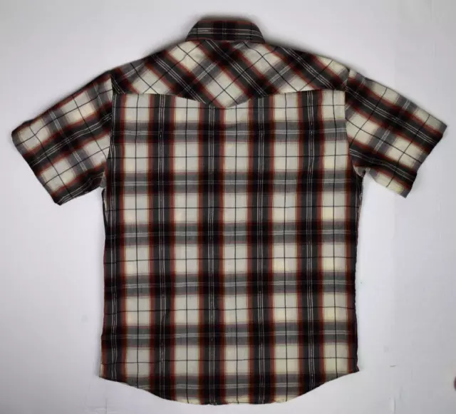 Rustler by Wrangler Western Shirt VTG 80s Sawtooth Shadow Plaid Shirt M/M Grunge 3