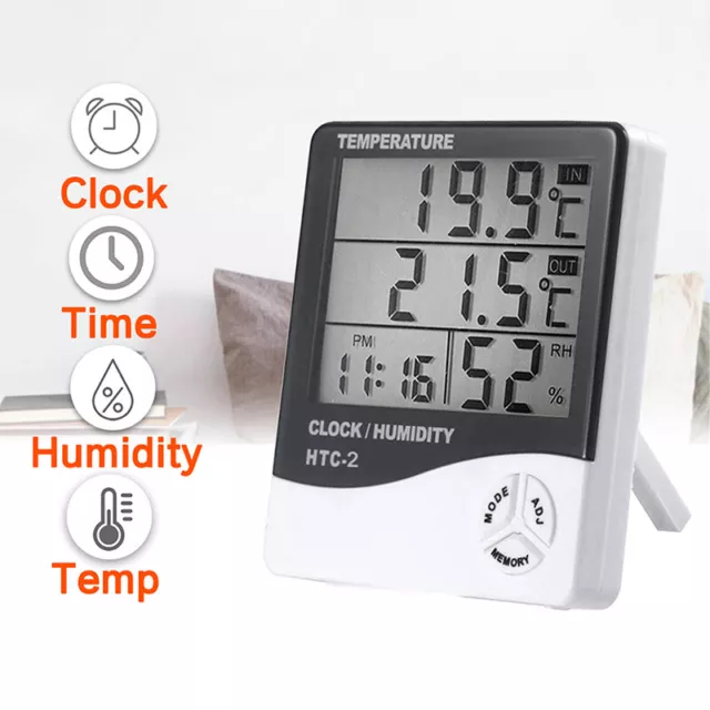 LCD Digital Indoor Hygrometer Thermometer Temperature Humidity Meter Alarm Clock