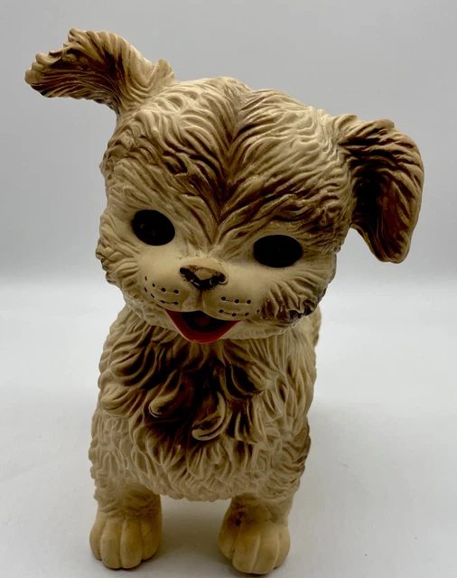 Vintage 1960s Edward Mobley Arrow Rubber 6” Dog Puppy Squeak Toy For Baby