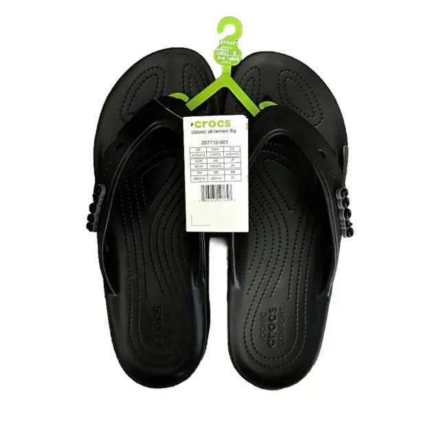 ⭐️NWT⭐️ Crocs Classic All Terrain Flip Flops Mens Size 10 Black 207712-001
