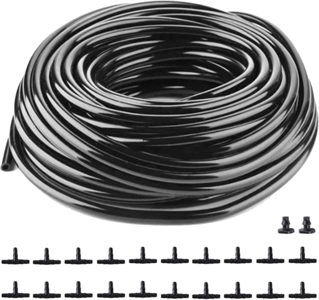 Hourleey Tubo Di Irrigazione A Goccia 1/4 Di Pollice – PVC 50Ft (15m) Per Giardino - 6