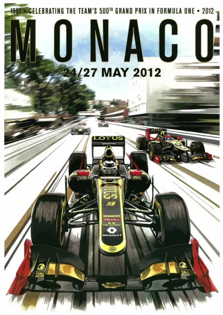 Monaco Grand Prix F1 Poster Vintage Retro High Quality A3 and A4