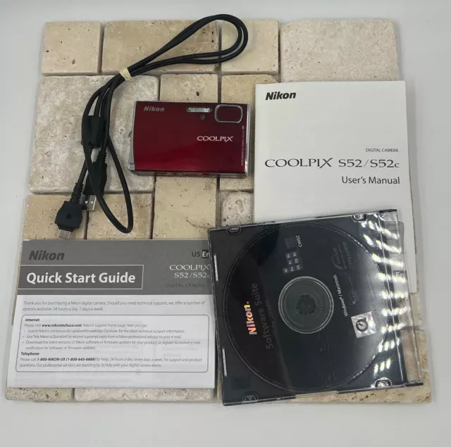 Red NIKON Coolpix S52 Digital Camera…Parts Only.