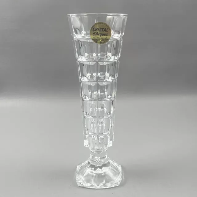 Vintage 6.75” Cristal D’Arques Genuine Lead Crystal Bud Vase France W/Label