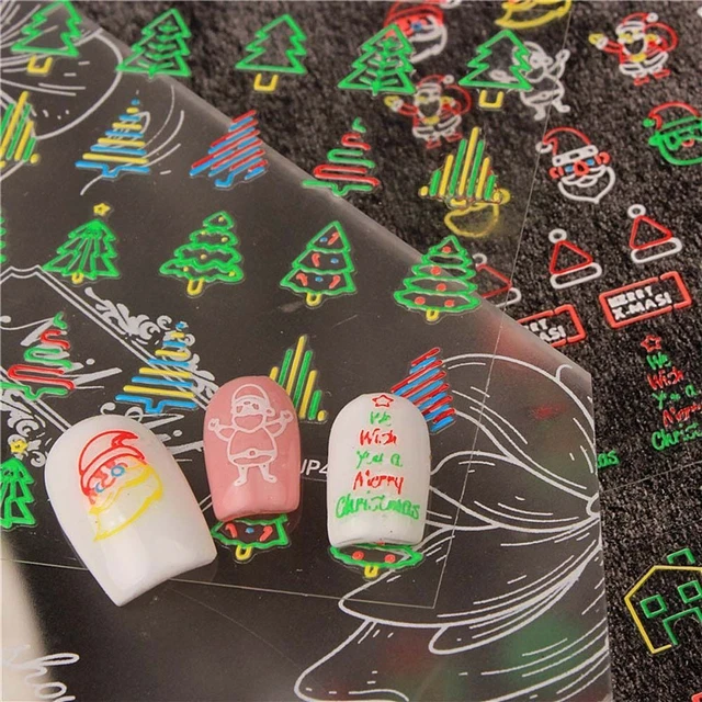 Nail Decals Snowman Nail Stickers Nail Art Decorations Christmas Nail Stickers
