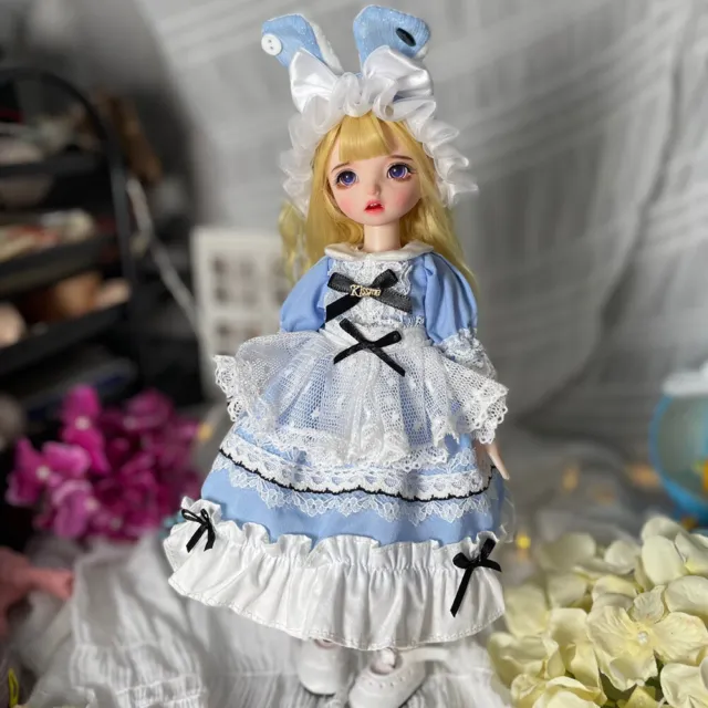 1/6 BJD Doll Girl Princess Dress Ball Jointed Body Eyes Face Makeup GIFT Toy SET