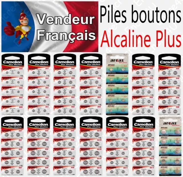 10 Piles Alcaline 1,5V Camelion AG10 / LR1130 / LR54 / 389 / 390 / 189