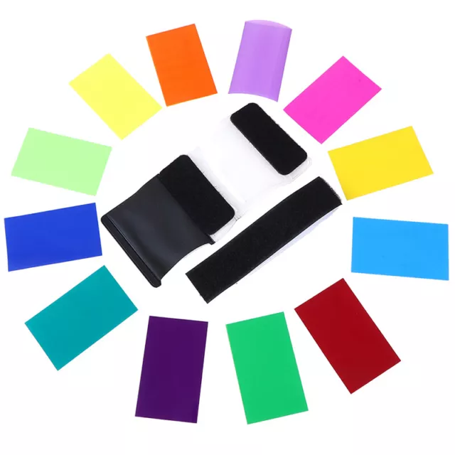 12pcs Color Card for Flash Gel Filter Color Balance with Rubber Ban_hcF#km 2