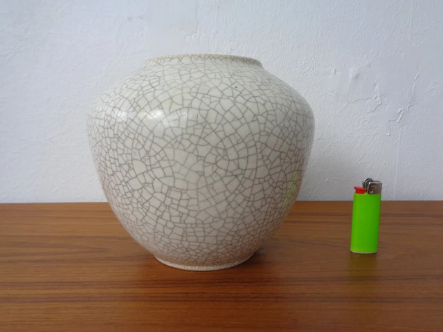Vaso In Vetro Craquelé Sferico H15 Cm - Diametro 19 Cm, Effetto Decorativo, Ideale Per Candele O Fiori Secchi