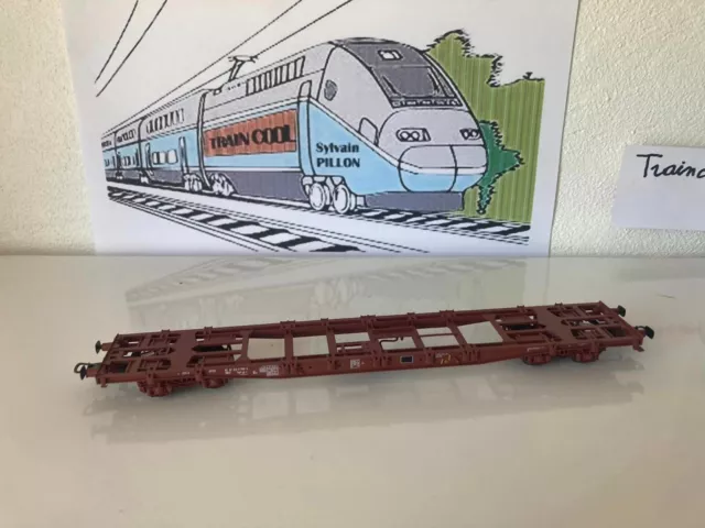 JOUEF WAGON PLAT A BOGIES TYPE Sgss POUR CAISSE MOBILE 789-5 ECHELLE HO 1:87