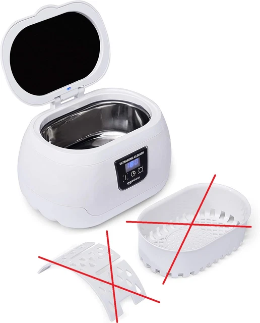 Amazon Basics – Ultraschallreiniger mit Digitalanzeige, 600 ml, Weiss, 220-240 V