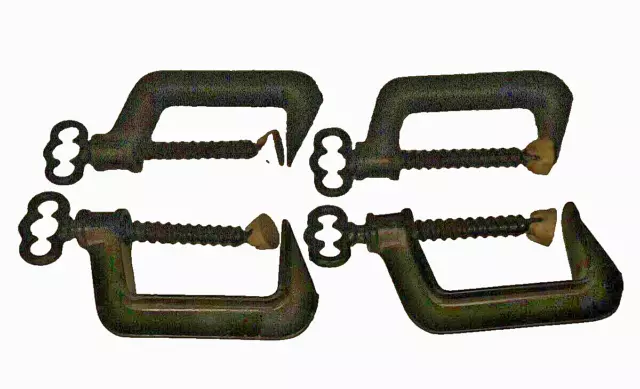Antique quilting clamps Cast Iron Japanesed Keyhole Quilt Frame Sewing Set of 4
