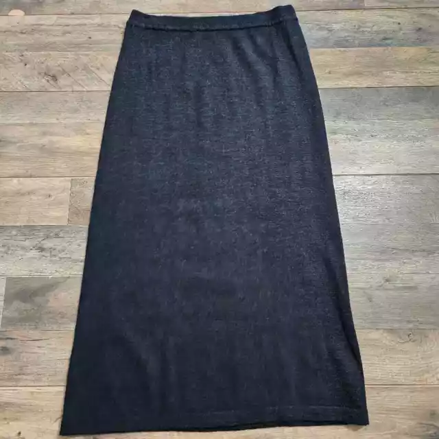 Lord & Taylor Gray Long Pure Wool Maxi Pull On Winter Sweater Skirt Petite Large