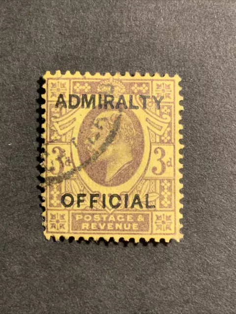 1903 3d With Admiralty Official Overprint SG O106 Used First setting.