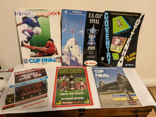 JOB LOT Bundle of 6  x FA Cup final Football Large Programmes 1980s. Match.