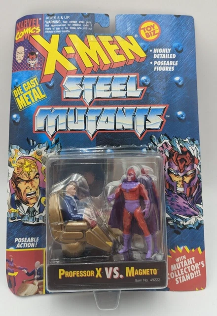 Vintage 1994 Toybiz Diecast X-Men Steel Mutants Professor X vs Magneto MOC NEW