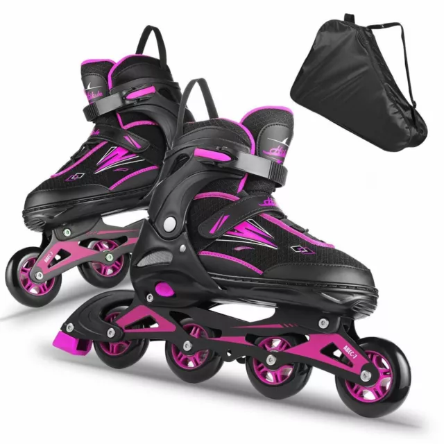 Inline Skates Mädchen Damen Inliner Rollschuhe Schlittschuhe Verstellbar 12