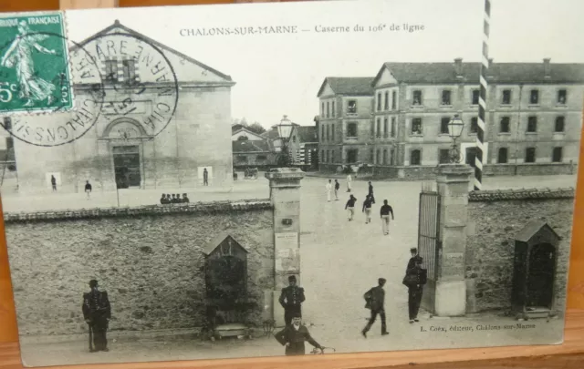 CPA Châlons sur Marne (Marne) Barracks of the 106th line 1909 Small animation